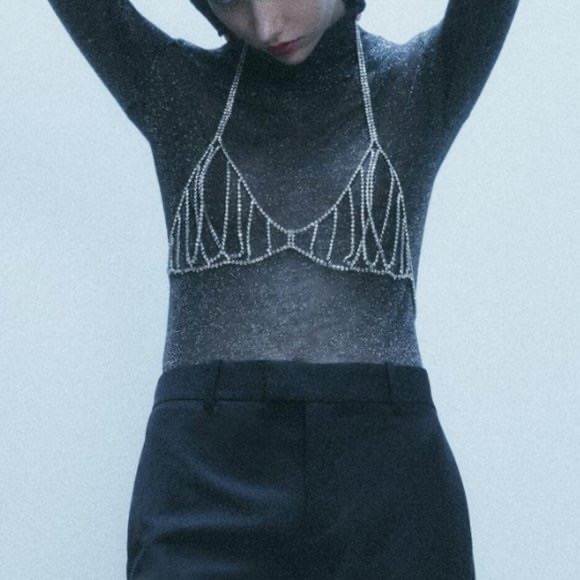 Zara 💎 Jewel Bra Size Medium - Picture 1 of 9